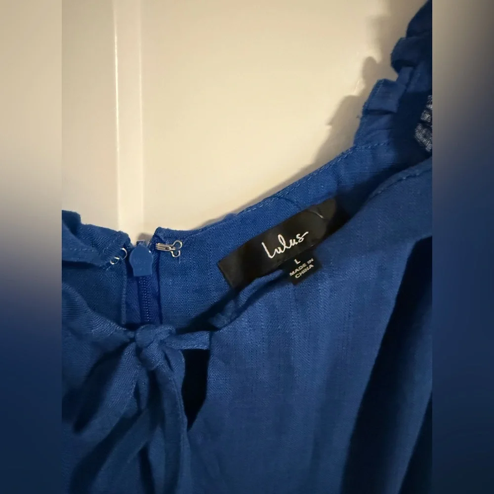 Lulu's Chic Blue Ruffle Mini Dress - Picture 3 of 3